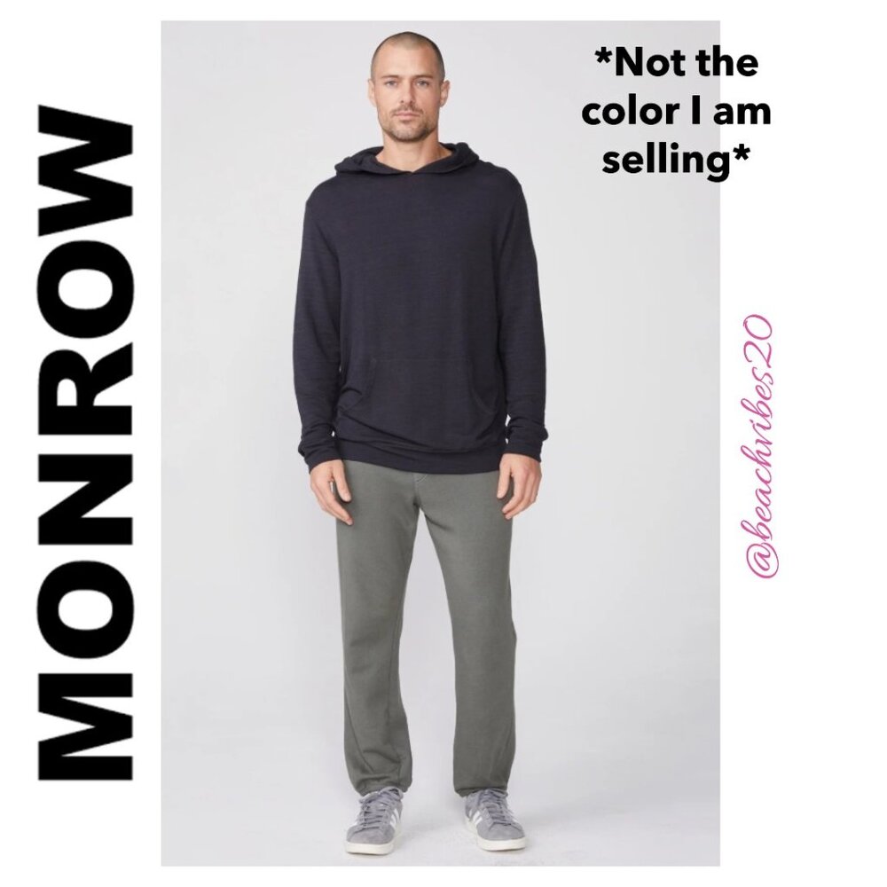 MONROW Men's Supersoft Pullover Hoody Dark Brown Medium NWT O-121